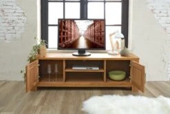 Royal Oak Meuble TV OLDE 150 Cm 2 Portes Chêne -Royal Oak || DODO || Basic Soldes Magasin 139482