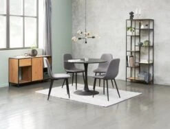 Table RINGSTED Ø100 Placage Frêne Noir -Royal Oak || DODO || Basic Soldes Magasin 144312