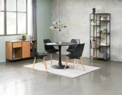 Table RINGSTED Ø100 Placage Frêne Noir -Royal Oak || DODO || Basic Soldes Magasin 144313