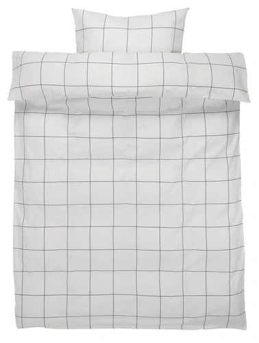 Parure De Lit CRISTA 140x200 Blanc/noir 1 Parure De Lit CRISTA 140x200 Blanc/noir