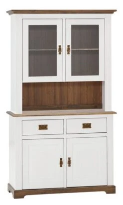 Buffet VILSTED 2 Portes Blanc/brun -Royal Oak || DODO || Basic Soldes Magasin 158324