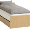 Lit A/rangement BILLUND 90x200 Blanc/chêne