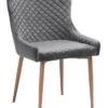 Chaise PEBRINGE Velours Gris/chêne