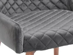 Chaise PEBRINGE Velours Gris/chêne -Royal Oak || DODO || Basic Soldes Magasin 162087