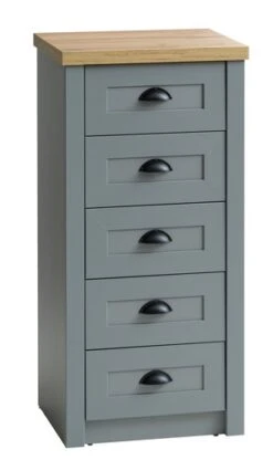 Commode 5 Tiroirs MARKSKEL Gris