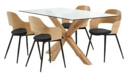 AGERBY L160 Table Chêne + 4 HVIDOVRE Chaises Chêne/noir