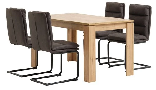 LINTRUP L140 Table Chêne + 4 ULSTRUP Chaises Anthracite 1 LINTRUP L140 Table Chêne + 4 ULSTRUP Chaises Anthracite