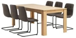 LINTRUP L190/280 Table Chêne +4 ULSTRUP Chaises Anthracite -Royal Oak || DODO || Basic Soldes Magasin 163537