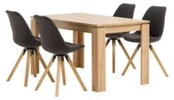 LINTRUP L140 Table Chêne + 4 DREJHUS Chaises Anthracite