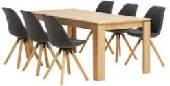 LINTRUP L190/280 Table Chêne +4 DREJHUS Chaises Anthracite 6 LINTRUP L190/280 Table Chêne +4 DREJHUS Chaises Anthracite -Royal Oak || DODO || Basic Soldes Magasin 163766