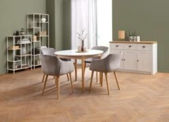 Buffet MARKSKEL 3 Portes Blanc/coloris Chêne -Royal Oak || DODO || Basic Soldes Magasin 165040