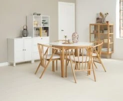 Table MARSTRAND Ø110/110x200 Blanc/naturel -Royal Oak || DODO || Basic Soldes Magasin 165048 2