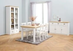 Buffet MARKSKEL 3 Portes Blanc/coloris Chêne -Royal Oak || DODO || Basic Soldes Magasin 165121