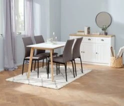 Buffet MARKSKEL 3 Portes Blanc/coloris Chêne -Royal Oak || DODO || Basic Soldes Magasin 165146