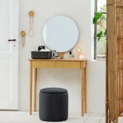 Coiffeuse SAKSILD A/miroir Bambou -Royal Oak || DODO || Basic Soldes Magasin 166694