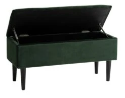 Banc BADSTED A/rangement Velours Vert Foncé -Royal Oak || DODO || Basic Soldes Magasin 181289