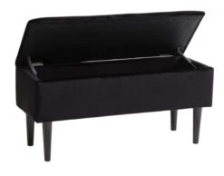 Banc BADSTED A/rangement Velours Noir -Royal Oak || DODO || Basic Soldes Magasin 181487