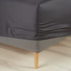 Drap-housse Satin TINE 140x200x35 Gris