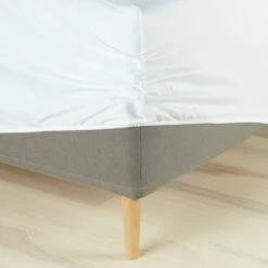 Drap-housse Satin TINE 140x200x35 Blanc