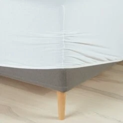 Drap-housse Jersey JETTE 90x200x35 Blanc