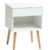 Table De Nuit KORSVANG 1 Tiroir Blanc