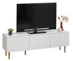 Meuble TV KORSVANG 3 Portes Blanc -Royal Oak || DODO || Basic Soldes Magasin 185474