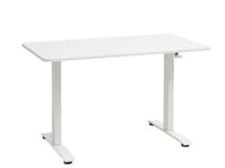 Bureau Ajustable Avec Vérin à Gaz ASSENTOFT 70x130 Blanc