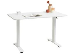 Bureau Ajustable Avec Vérin à Gaz ASSENTOFT 70x130 Blanc -Royal Oak || DODO || Basic Soldes Magasin 185544