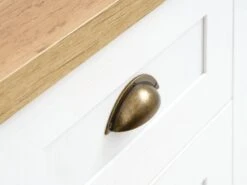 Commode 4 Tiroirs 1 Porte MARKSKEL Blanc/chêne -Royal Oak || DODO || Basic Soldes Magasin 185890