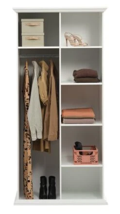 Armoire FREDENSBORG 96x200 Blanc -Royal Oak || DODO || Basic Soldes Magasin 185936