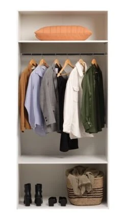 Armoire HELSTRUP 97x208 Brillant/blanc -Royal Oak || DODO || Basic Soldes Magasin 185944