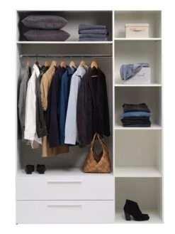 Armoire HELSTRUP 144x208 Brillant/blanc -Royal Oak || DODO || Basic Soldes Magasin 185948