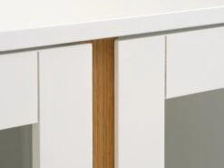 Vitrine FENSMARK 2 Portes Blanc/chêne -Royal Oak || DODO || Basic Soldes Magasin 185956