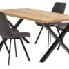 ROSKILDE L200 Chêne Naturel + 4 HYGUM Chaises Gris