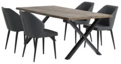 ROSKILDE L200 Table Chêne Foncé + 4 LUNDERSKOV Noir