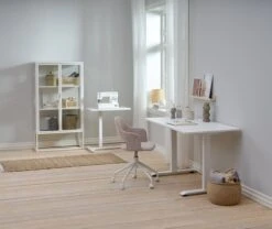 Bureau Ajustable Avec Vérin à Gaz ASSENTOFT 70x130 Blanc -Royal Oak || DODO || Basic Soldes Magasin 188029