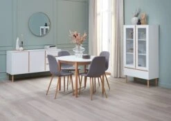 Table MARSTRAND Ø110/110x200 Blanc/naturel -Royal Oak || DODO || Basic Soldes Magasin 188051 2