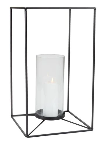 Lanterne OLAF L22xL22xH38cm Noir 2 Lanterne OLAF L22xL22xH38cm Noir – Image 2