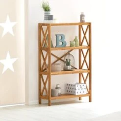 Royal Oak Étagère JANNERUP Large 4 Tablettes Chêne -Royal Oak || DODO || Basic Soldes Magasin 200163