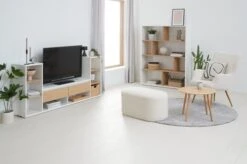 Meuble TV FILSKOV Chêne/blanc -Royal Oak || DODO || Basic Soldes Magasin 201632