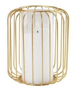 Photophore KRESTER Ø15xH18cm Doré A/LED