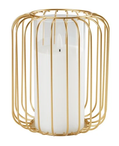 Photophore KRESTER Ø15xH18cm Doré A/LED 1 Photophore KRESTER Ø15xH18cm Doré A/LED