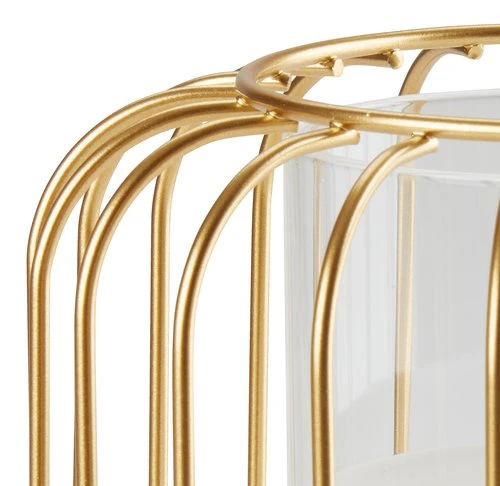 Photophore KRESTER Ø15xH18cm Doré A/LED 3 Photophore KRESTER Ø15xH18cm Doré A/LED – Image 3