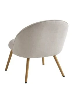 Fauteuil THORUP Tissu Beige/coloris Chêne -Royal Oak || DODO || Basic Soldes Magasin 212367