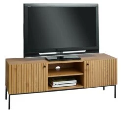 Meuble TV HEMDRUP 2 Portes Chêne -Royal Oak || DODO || Basic Soldes Magasin 212427