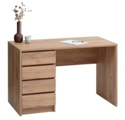 Bureau LIMFJORDEN 60x120 4 Tiroirs Coloris Chêne Naturel -Royal Oak || DODO || Basic Soldes Magasin 212449