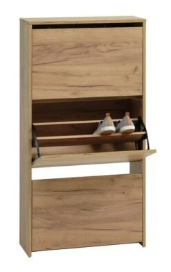 Meuble à Chaussures KULHUSE 3 Comp. Coloris Chêne Naturel -Royal Oak || DODO || Basic Soldes Magasin 212485