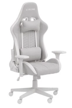 Chaise Gaming NIBE Tissu Blanc/beige
