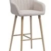 Chaise De Bar ADSLEV Tissu Beige/chêne