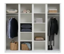 Armoire VEDDE 220x197 A/miroir Blanc -Royal Oak || DODO || Basic Soldes Magasin 213416